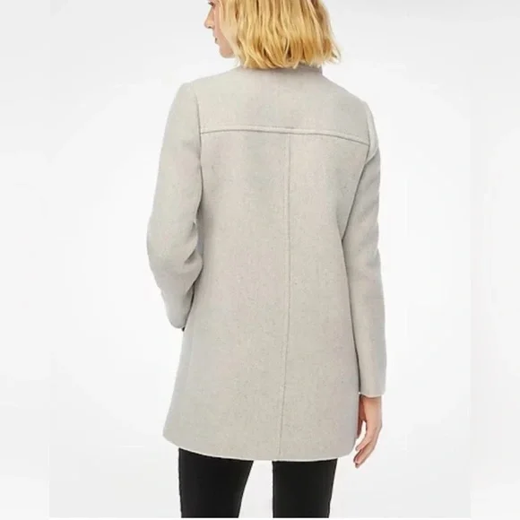 J. Crew Wool Blend Gray Pea Coat - Picture 2 of 6